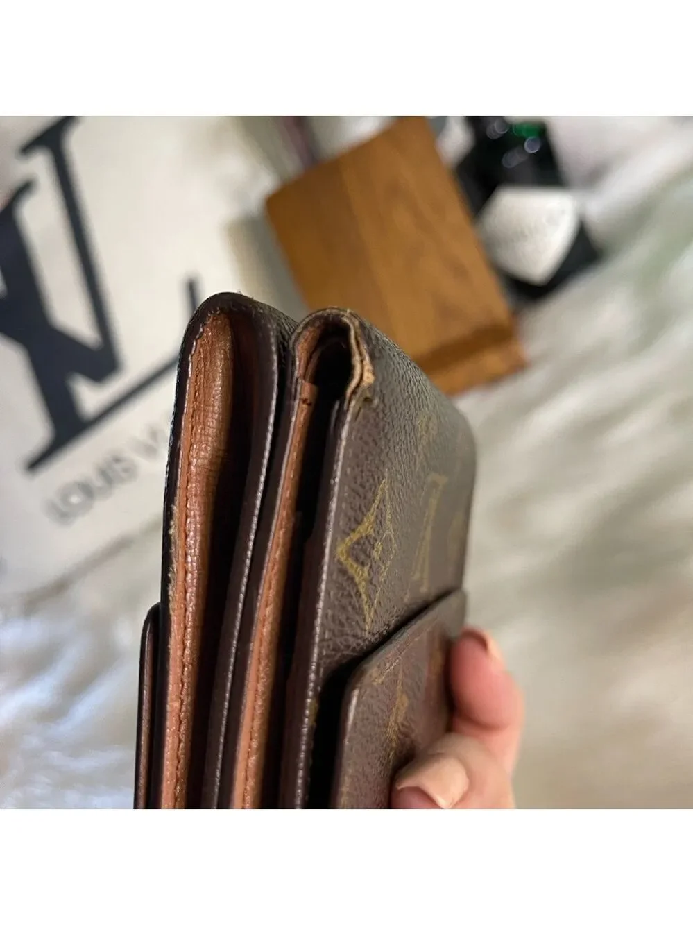 Louis Vuitton Monogram Portefeuille Elise Trifold Wallet Vintage France Compact